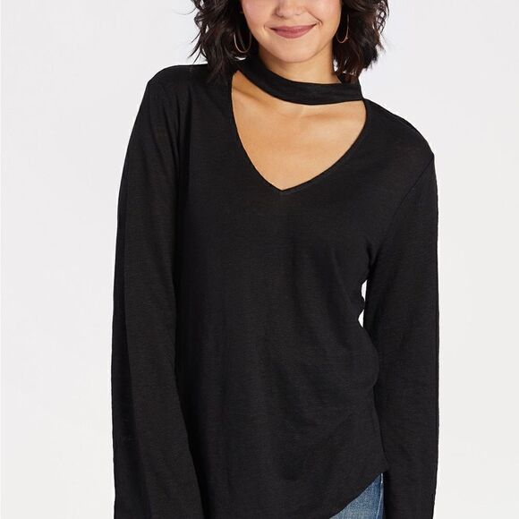 Sanctuary NWT Genevieve Linen Bell Sleeve Choker Top in Meadow Green. Size M. - Picture 4 of 7